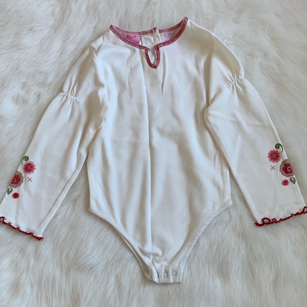 Barbie White Bodysuit with Pink Floral Accents